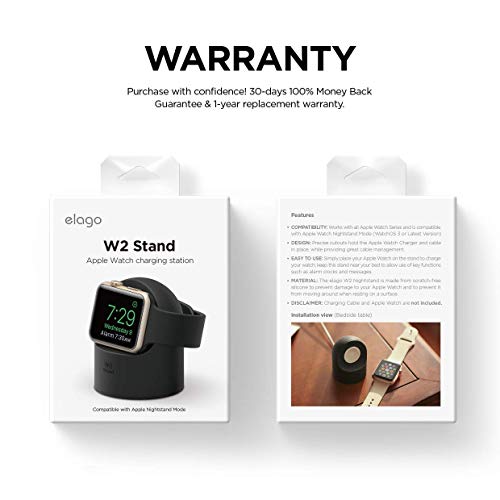 elago W2 Charger Stand Compatible with Apple Watch Series 7/6/SE/5/4/3/2/1  (45mm, 44mm, 42mm, 41mm, 40mm, 38mm), Nightstand Mode (Black) | Pricepulse