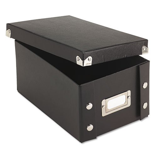 Snap 'N Store Collapsible Index Card File Box Holds 1,100 4 x 6 Cards, Black, Sold as 1 Each