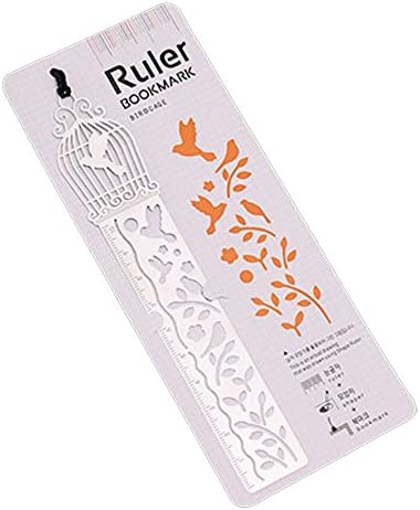 OfficeA Stainless Steel Bookmark with Ruler (Bird Cage)
