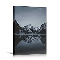Canvas Wall Art Expressive Landscape Chic Dramatic Duotone Hallway Landscape Mountain Photography - 12x18 inches