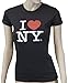 I Love NY New York Womens T-Shirt Spandex Tee Heart Black Medium
