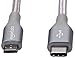 Amazon Basics Double Braided Nylon USB-C to Micro USB 2.0 Male Charger Cable, 1 Feet, Dark Grey
