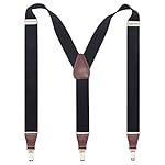 Bioterti Men’s Y-shape 1.4 Inch Suspender -3 Metal Clips, Elastic Straps www.denim.fit
