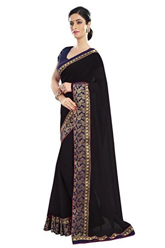 shree women's georgette saree with blouse piece (306)