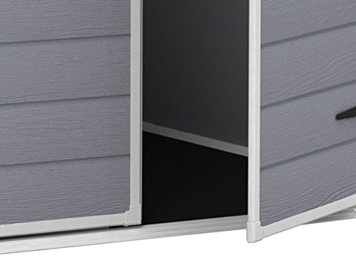 KETER/Chalet-Jardin 12-929562 Premium 65 Abri Double Porte avec Fenêtres Résine Gris 185 x 152 x 226 cm