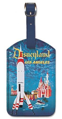 Leatherette Vintage Art Luggage Tag - Disneyland by David Klein