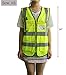 MISSLO 5 Pockets High Visibility Zipper Front Safety Vest with Reflective Strips, Neon Yellow(XS)