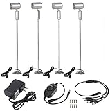 Xking 4-Pack Dimmable LED 1.5W Mini Spotlights Pole Jewelry Showcase Display Lighting Fixture Surface Mount with online PWM Dimmer (Base B, 11.8