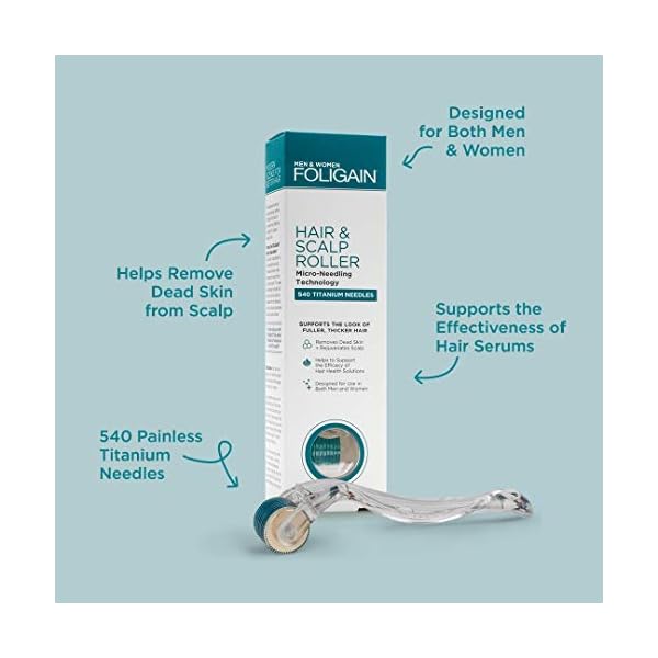 Foligain Hair & Scalp Roller for Thinning Hair, for Men & Women