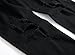 Men's Black Ripped Skinny Distressed Destroyed Slim Jeans Pants with Holes,Black,W34