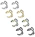 LOYALLOOK 8Pcs Stainless Steel 16 Gauge Cross X Ear Cuff Cartilage earrings Fake Conch Piercing for Mens Womens