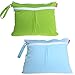 Damero 2Pack Waterproof Wet Bag, Reusable Wet Dry Bag Organizer for Travel, Beach, Diapers, Breast Pump Parts and Wet Swimsuits, Green+Blue