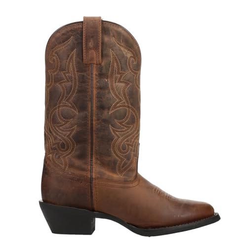 Laredo Womens Maddie Embroidered Round Toe Pull On Casual Boots Mid Calf Low He…