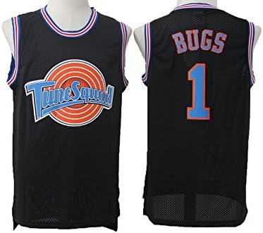 Mens Tune Squad #1 Bugs Bunny Shirts Bugs Black Mesh Space Jam Movie Jersey Size L