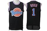 Mens Tune Squad #1 Bugs Bunny Shirts Bugs Black Mesh Space Jam Movie Jersey Size M