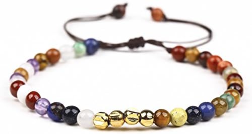 Mini Gemstone Beads Wrap Bracelet,24KGold Plated Jewelry ,Unisex (M(women))