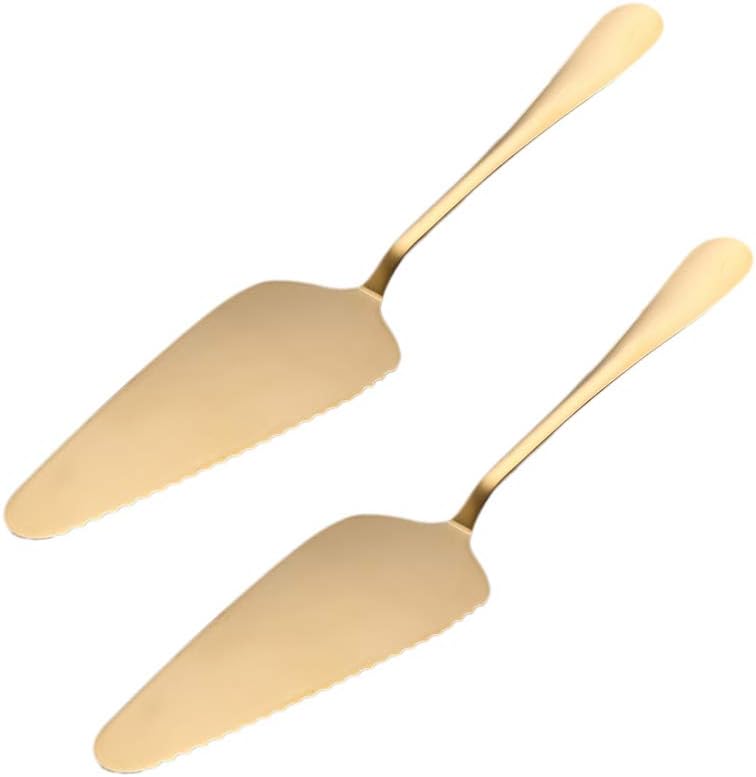 Comforty Hochzeitstortenmesser Set Gold - Vergoldeter Tortenheber & Kuchenmesser Edelstahl