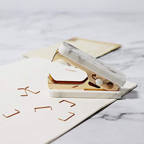 MultiBey Staples Removers Puller Tool Gold Steel Jaws & Desktop Set Self Stick Note Holders Office Stationery Desk Accessories Set,Marble Texture with Gold - Thumbnail 4