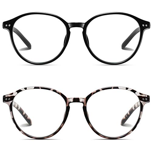 STORYCOAST Blue Light Blocking Glasses 2 Pack,Retro Round Frame