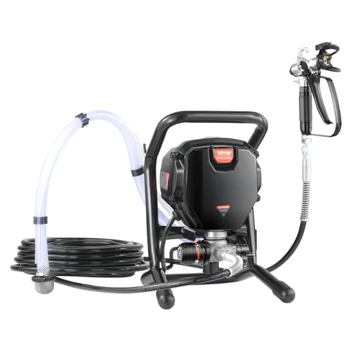 VEVOR Pulverizador de pintura sin aire con soporte de 750 W, pulverizador eléctrico sin aire de alta eficiencia de 3000 PSI, efecto de pintura fina y uniforme, pulverizadores de pintura de mano para muebles y cercas interiores y exteriores del hogar