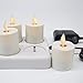 Set of 12 Rechargeable LED Electric Candles with Moving wicks, Flameless Flickering Tealight Votive Candles with Remote Timer Controller, Warm White LED, Timer 24 hours Cycle