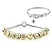 Long Way Emoji Charms Bracelet Silver Plated 2 Chains Adjustable,10 pcs Animal Fun Face Beads