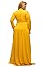 LALAGEN Women's Vintage Long Sleeve Plus Size Evening Party Maxi Dress Gown YellowXXL