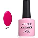 AIMEILI Soak Off UV LED Gel Nail Polish - Neon Cranberry (058) 10ml
