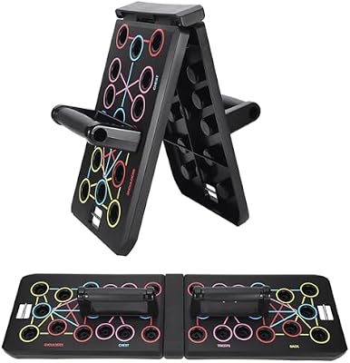 Push Up Rack Board 15 in 1 pieghevole multifunzione Home Training Fitness Equipment, Portable Push-Up Training Frame, Adjustable Push-Up Board, manico rotondo