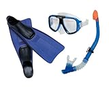 Intex Reef Rider Sports Set for Age 8+, Features Reef Rider Mask, Free-Flo Snorkel and Medium Super Sport Fins Shoe Size 5 to 8