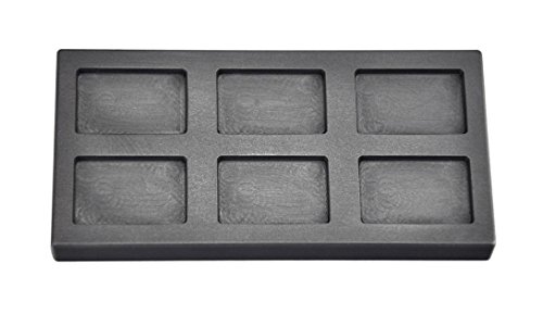 1 oz Troy Ounce 6 Cavity Rectangle Gold Graphite Ingot Mold For Melting Casting Refining Scrap Jewelry