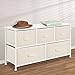 mDesign Extra Wide Dresser Storage Tower - Sturdy Steel Frame, Wood Top, Easy Pull Fabric Bins - Organizer Unit for Bedroom, Hallway, Entryway, Closets - Textured Print - 5 Drawers - Cream/White