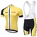 MYNEKO Mens Pro Team Style Short Sleeve Cycling Jersey Suit Jersey and Bib Shorts