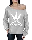 Awkwardstyles Addicted White Leaf Off The Shoulder Slouchy Sweater Sweatshirt