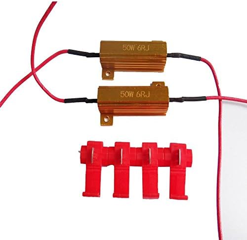 AUNAZZ/50W 6Ohm LED Load Resistors for LED Turn Signal Lights or LED License Plate Lights (Fix Hyper Flash, Warning Cancellor)