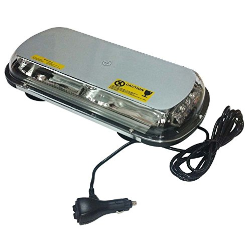 LEDHOLYT 40W 17in/44cm Short Row Warning Caution Emergency Light Strobe Working Strip Flashing Car Roof Magnetic Lamp White+Amber Light Color DC 12-24V - Thumbnail 5
