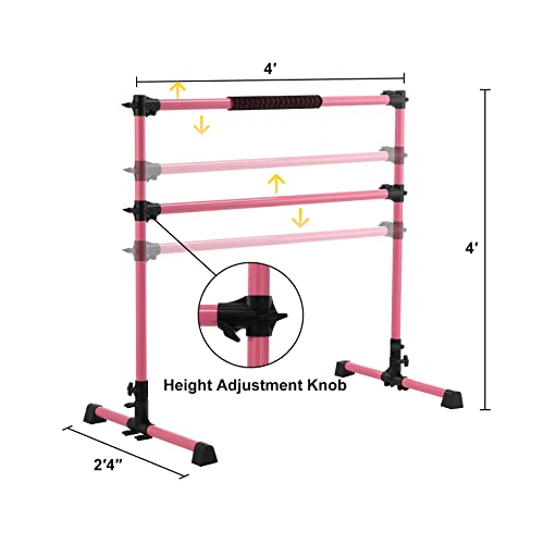 ZELUS Portable Ballet Barre for Home Gym Freestanding Dance Exercise