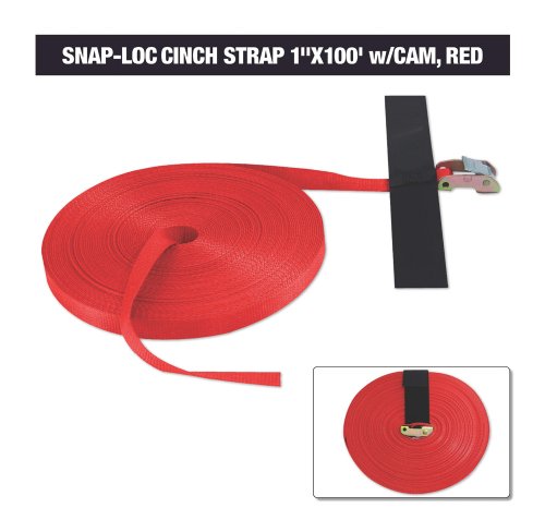 Snap-Loc Cinch Strap 1"x100' w/Cam, Red (USA) SLLS1100CR