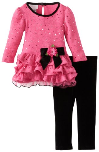 Bonnie Baby Baby Girls' Fuzzy Tier Spangle Legging Set