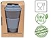 Reusable Coffee Cup Travel Mug Eco-Friendly Bamboo Fibre Silicon Natural 15oz (Gray)