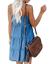 Cosygal - Mini vestido sin mangas con volantes y espalda hueca para mujer