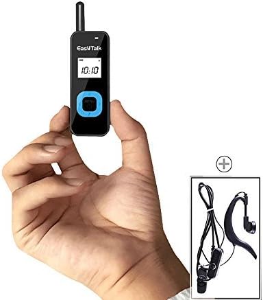 Walkie Talkies For Kids Rechargeable EasyTalk M1 UHF 400-480MHz 22Channels Mini FRS GMRS Radios 2-way with Earpiece for Adults Boys Grils (2 pack, Black)