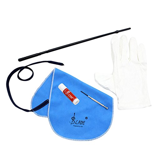 image for Baosity 5-in-1 Cleaning Kit for Musical Flute Piccolo Woodwind Instrum