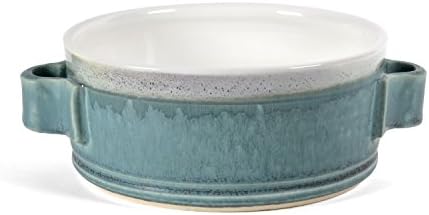 Dan Saultman Pottery 2-cup Ramekin with Handles, Turquoise
