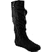 DailyShoes Women's Mid Calf Zipper Slouch Suede Comfortable Boots