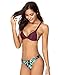 SweatyRocks Women's Sexy Bikini Swimsuit V Neck Fresh Leaves Print Swimwear Set Red M