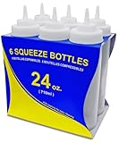 New Star 26238 Wide Mouth Plastic Squeeze Bottles, 24-Ounce, Clear, Set of 6 (Kitchen)