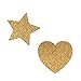 JETEHO 10Sheet 60Pcs Gold Glitter Heart Stickers and Gold Glitter Star Stickers for Kid's Arts Craft Supplies Greeting Cards Home Decoration DIY Craft Ornament