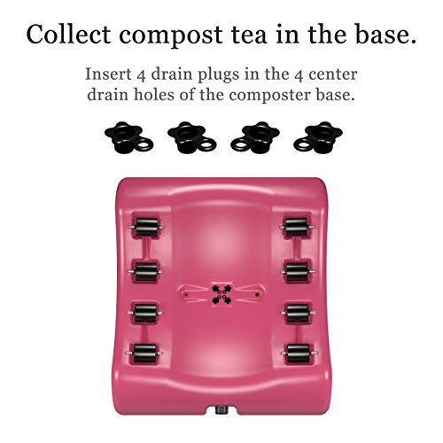The Most Beautiful Composter in the World in Pink, Made in the USA, Food Safe, BPA and Rust Free, No Assembly Required, Envirocycle Composting Tumbler Bin and Compost Tea Maker - Thumbnail 6