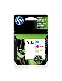 Cartuchos de tinta originales HP 933 color cian, magenta y amarillo, 3 cartuchos (N9H56FN).